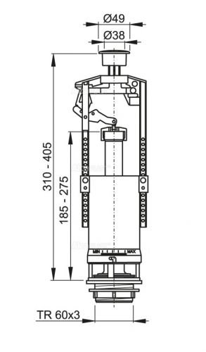 A2000 Сливной механизм со стоп-кнопкой Alca Plast в Анапе