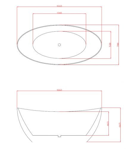 Ванна акриловая Azario GLASGOW 1660*780*665, свободностоящая, в комплекте с сифоном и металлической рамой в Анапе