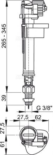A17-3/8" Впускной механизм с нижней подводкой Alca Plast в Анапе