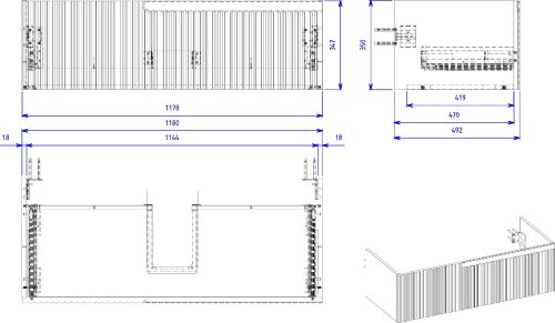 Тумба под раковину STWORKI Вестфолл 120 серая матовая в Анапе