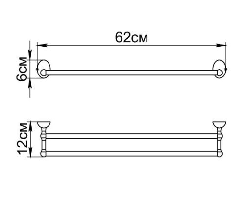 Fixsen GR-3002 Briz Полотенцедержатель трубчатый двойной в Анапе