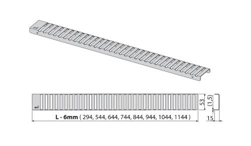 LINE-300L Решетка для водоотводящего желоба (Нержавеющая сталь глянцевая) Alca Plast в Анапе