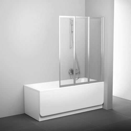 Шторка для ванны VS3 100 белая + Транспарент Ravak в Анапе
