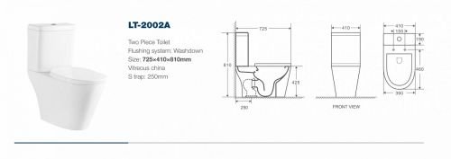 AZ-2002 Azario Parma напольный унитаз в комплекте с бачком и сидением микролифт и арматурой. Размер 705*400*810 мм. (2 МЕСТА) X в Анапе