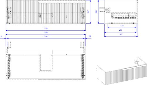 Мебель для ванной STWORKI Вестфолл 120 серая матовая в Анапе